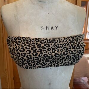 Mara Hoffman Leopard Print Strapless Bikini Top